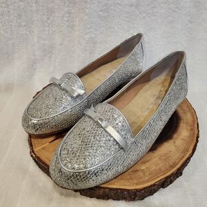 Joan Boyce Shimmering Silver Flats